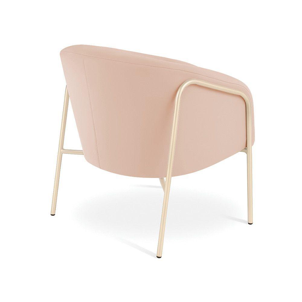 Poltrona Sala Industrial Alta Champanhe Kit 2 Stella Veludo D03 - D'rossi Rose - 7