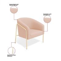 Poltrona Sala Industrial Alta Champanhe Kit 2 Stella Veludo D03 - D'rossi Rose - 3