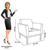 Poltrona Base De Madeira Fixa Castanho Marisa Veludo Rosê - 7