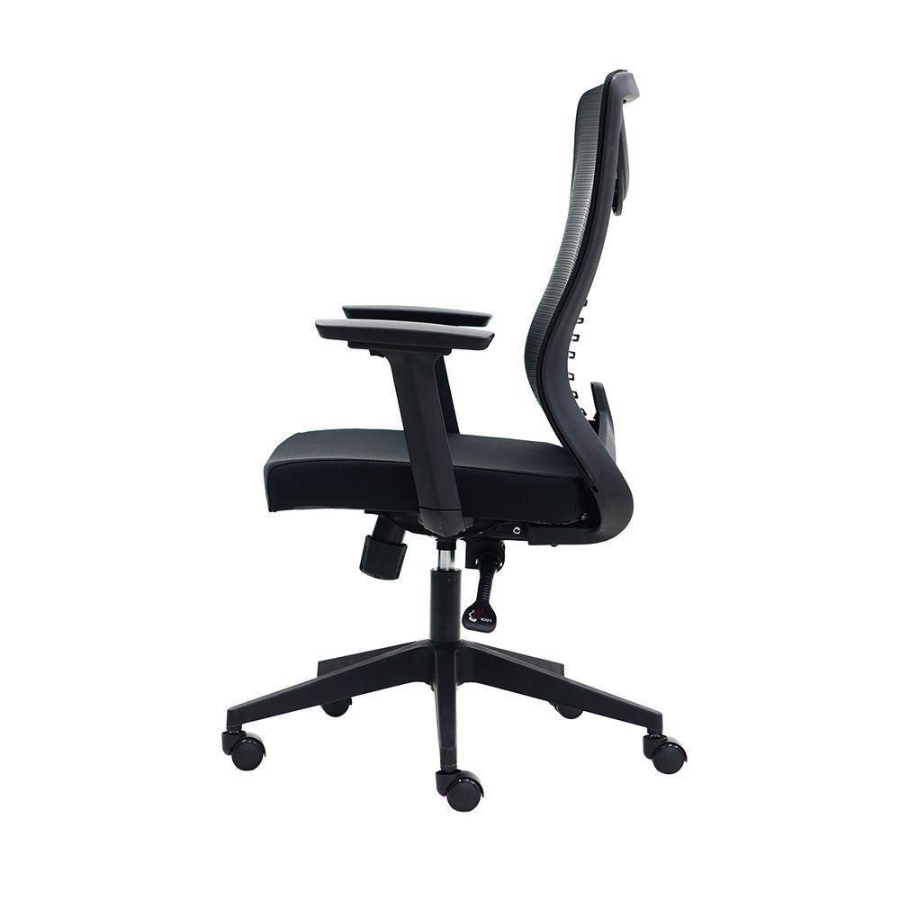 Cadeira Escritório Nr-17 Giratória Diretor Vancouver Preta Braços 3d Preto - 3