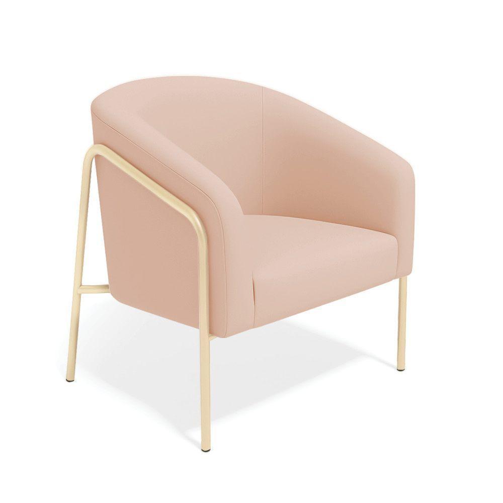 Poltrona Sala Industrial Alta Champanhe Stella Veludo D03 - D'rossi Rose - 5