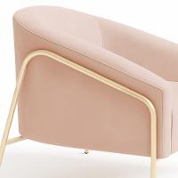 Poltrona Sala Industrial Alta Champanhe Stella Veludo D03 - D'rossi Rose - 3