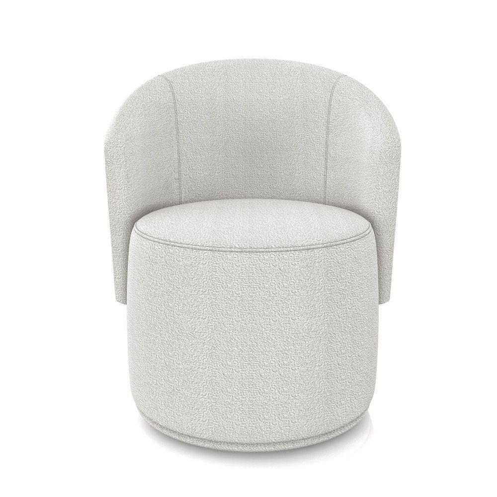 Poltrona Decorativa Orgânica Fixa Para Sala Kit 2 Malu Bouclê Cinza M11 - D'rossi - 5