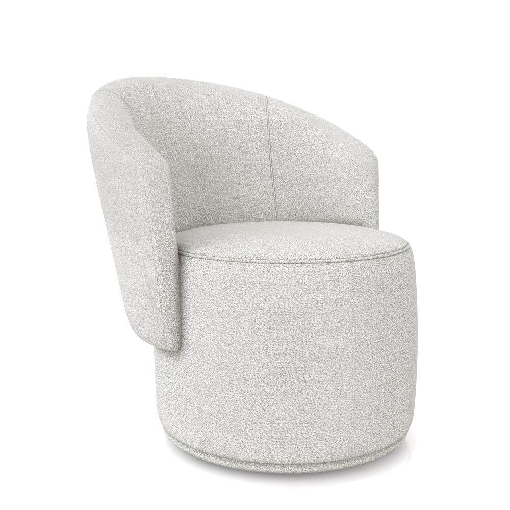 Poltrona Decorativa Orgânica Fixa Para Sala Kit 2 Malu Bouclê Cinza M11 - D'rossi - 6