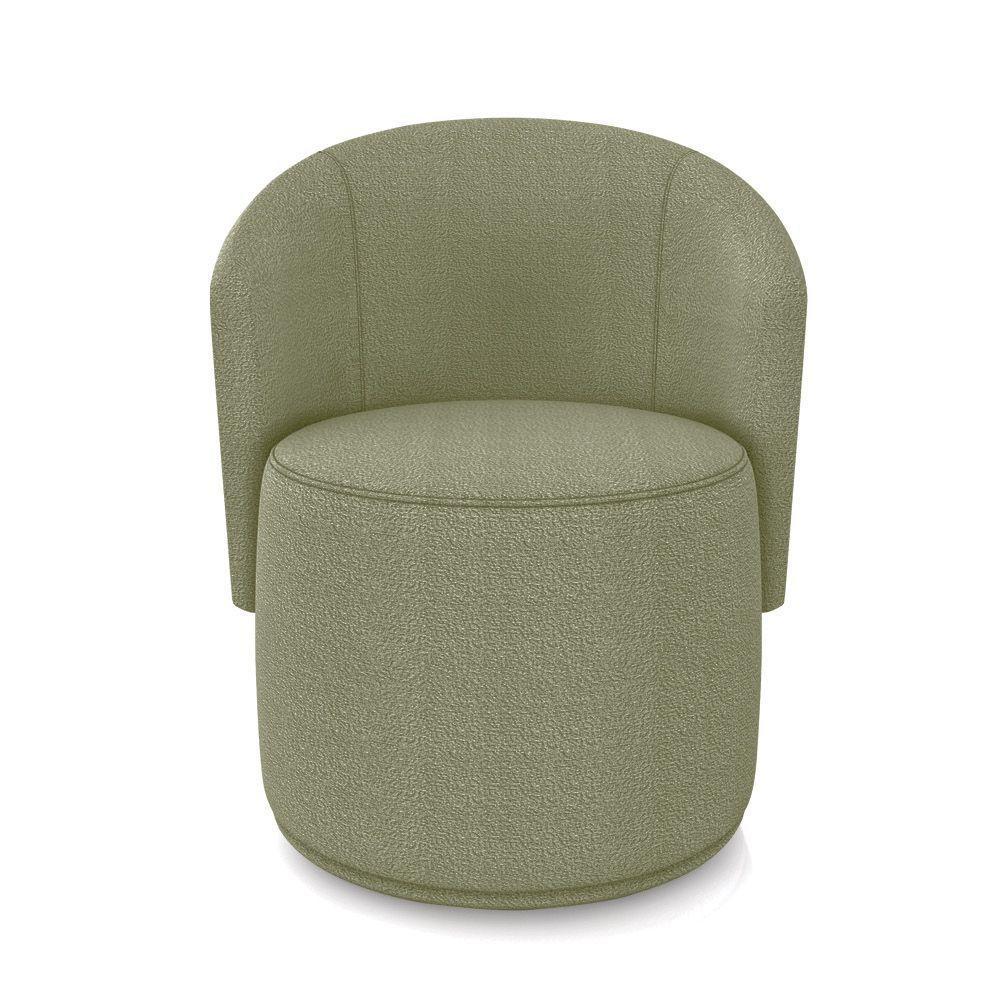 Poltrona Decorativa Orgânica Fixa Para Sala Kit 2 Malu Bouclê Pistache M11 - D'rossi - 5