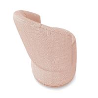 Poltrona Decorativa Orgânica Fixa Para Sala Malu Bouclê Rosê M11 - D'rossi - 7