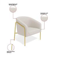 Poltrona Sala Industrial Alta Dourado Kit 2 Stella Veludo D03 - D'rossi Cinza - 3