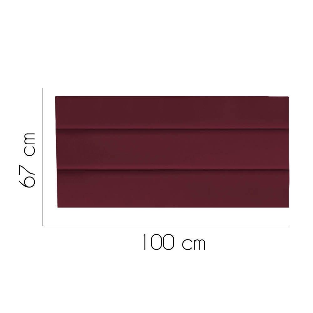 Painel Cabeceira Estofada Argentina 100cm Cama Box Solteiro Suede Bordo- Mabe Magazine - 2