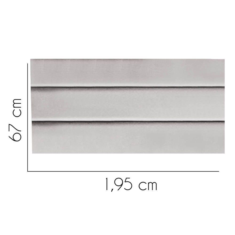 Painel Cabeceira Estofada Argentina 195cm Cama Box King Suede Cinza Claro- Mabe Magazine - 2