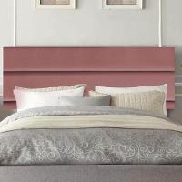 Painel Cabeceira Estofada Argentina 160cm Cama Box Queen Suede Rose- Mabe Magazine - 1
