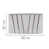 Painel Cabeceira Estofada Bélgica 90cm Cama Box Solteiro Veludo Cinza Claro- Mabe Magazine - 2