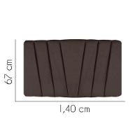 Painel Cabeceira Estofada Bélgica 140cm Cama Box Casal Veludo Marrom- Mabe Magazine - 2