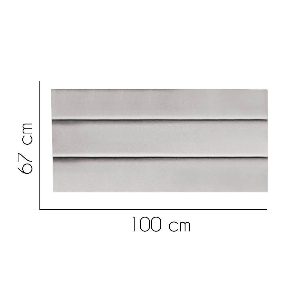 Painel Cabeceira Estofada Argentina 100cm Cama Box Solteiro Corino Cinza Claro- Mabe Magazine - 2