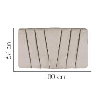Painel Cabeceira Estofada Bélgica 100cm Cama Box Solteiro Suede Bege- Mabe Magazine - 2