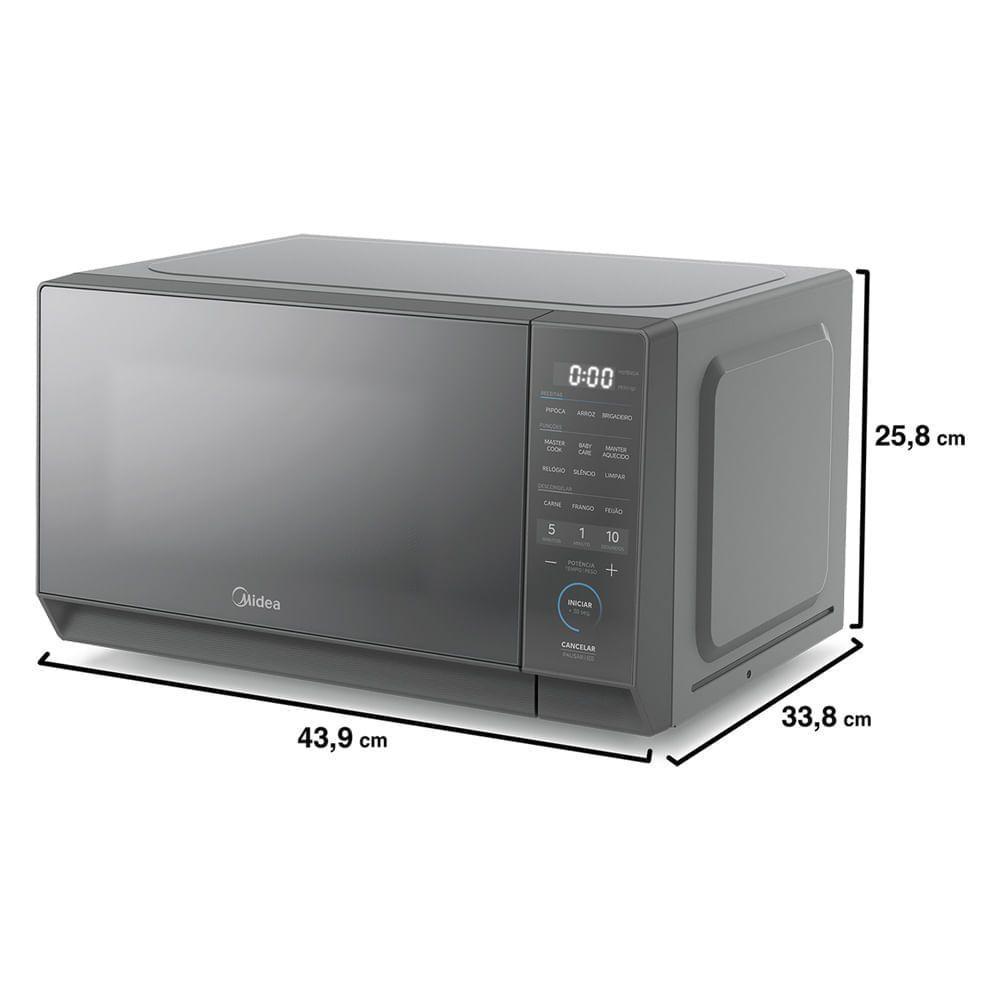 Micro-Ondas 20L Prata Porta Espelhada MasterCook Midea MHP20S1 - 110V - 5
