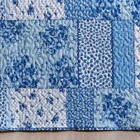 Colcha + Jogo De Cama Bouti Estampado King 06 Peças 100% Poliéster - Azul Sereno - 3