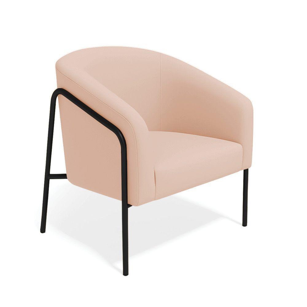 Poltrona Sala Industrial Alta Preto Kit 2 Stella Veludo D03 - D'rossi Rose - 5