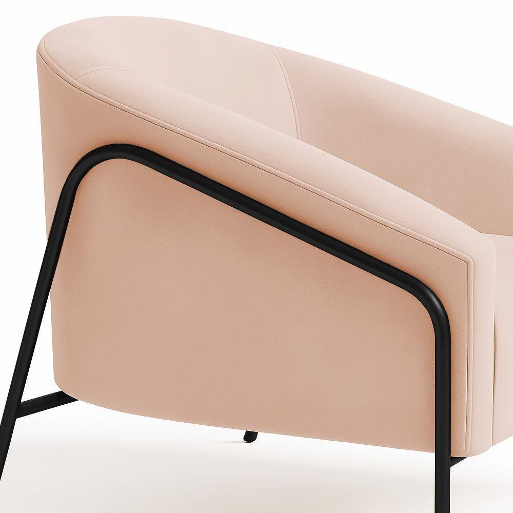 Poltrona Sala Industrial Alta Preto Kit 2 Stella Veludo D03 - D'rossi Rose - 8