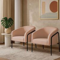 Poltrona Sala Industrial Alta Preto Kit 2 Stella Veludo D03 - D'rossi Rose - 1