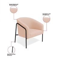 Poltrona Sala Industrial Alta Preto Kit 2 Stella Veludo D03 - D'rossi Rose - 3