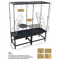 Estação Churrasco Dupla Fogo Chão Picanheira Grelha E Varal - 3