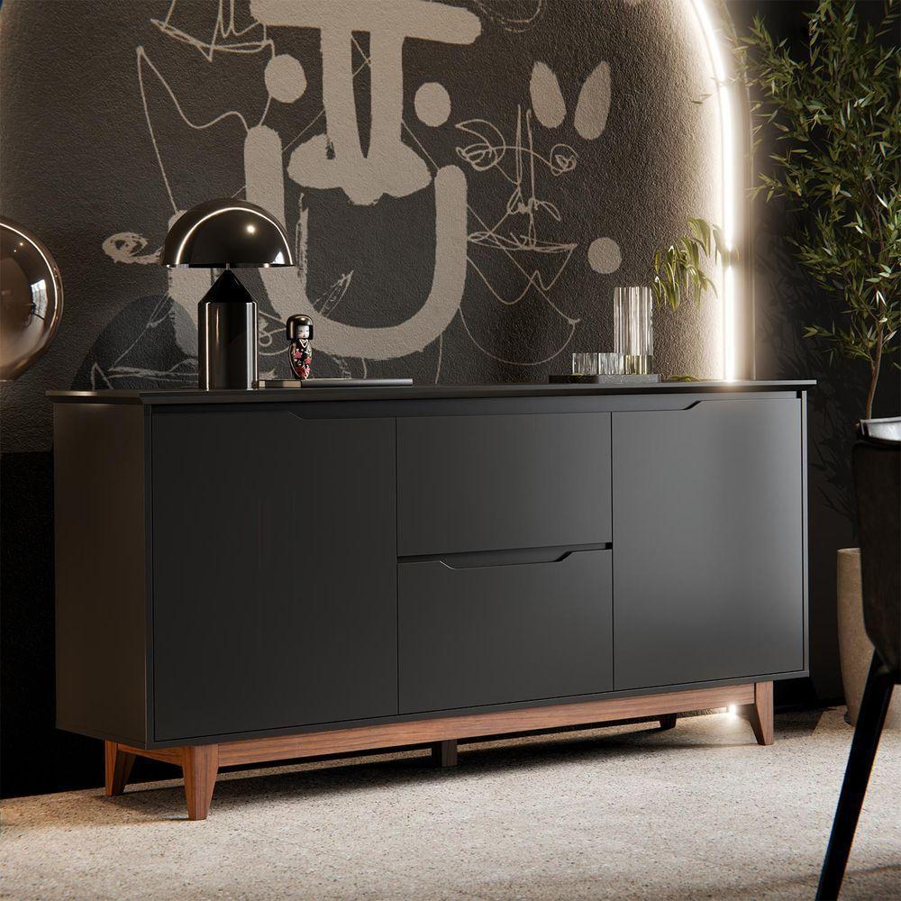 Buffet 2 Portas Flow Preto - 2