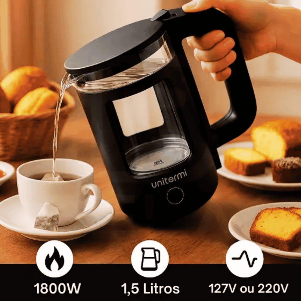 Chaleira Eletrica 1,5l Mali Preto 220v - Unitermi 6.1.116 - 3