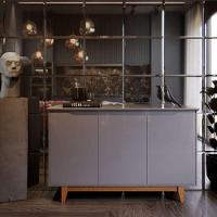 Buffet Aparador 3 Portas Mdf Pés Madeira Hall De Entrada Flow Sala De Estar Cozinha Cinza - 5