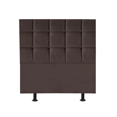 Cabeceira Estofada Cama Box Solteiro 100cm Espanha Suede Marrom- Mabe Magazine