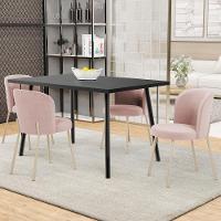 Cadeira Para Sala De Jantar Cozinha Estofada Gavi Arena L02 Bouclê Rosê - Lyam Decor - 2