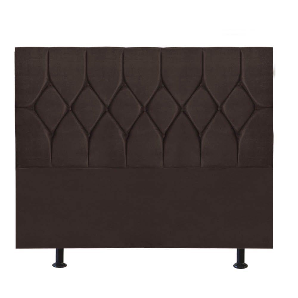Cabeceira Estofada Cama Box Queen 160cm Istambul Suede Marrom- Mabe Magazine - 2