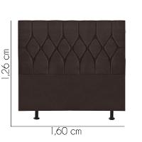 Cabeceira Estofada Cama Box Queen 160cm Istambul Suede Marrom- Mabe Magazine - 3