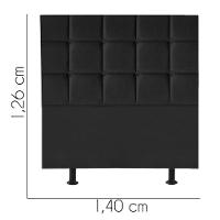 Cabeceira Estofada Cama Box Casal 140cm Espanha Corino Preto- Mabe Magazine - 2