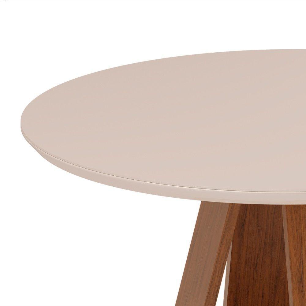 Mesa De Jantar Tampo Redondo Chanfrado Curvo Mad/vid 103cm Kiara Freijó Off White- Mabe Magazine - 3