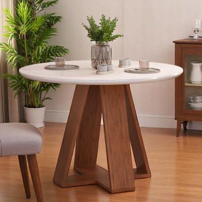 Mesa De Jantar Tampo Redondo Chanfrado Curvo Mad/vid 103cm Kiara Freijó Off White- Mabe Magazine