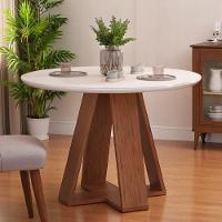 Mesa De Jantar Tampo Redondo Chanfrado Curvo Mad/vid 103cm Kiara Freijó Off White- Mabe Magazine - 1