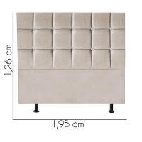 Cabeceira Estofada Cama Box Casal King 195cm Espanha Suede Bege- Mabe Magazine - 2