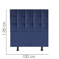 Cabeceira Estofada Cama Box Solteiro 100cm Espanha Suede Azul- Mabe Magazine - 2