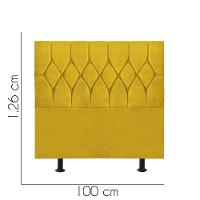Cabeceira Estofada Cama Box Solteiro 100cm Istambul Suede Amarelo- Mabe Magazine - 3