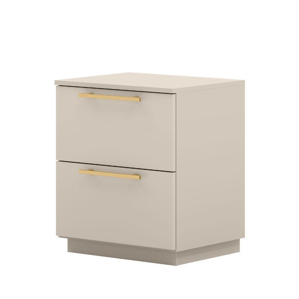 Mesa De Cabeceira Lateral Compacta 2 Gavetas 50cm Dubai Fendi - Mabe Magazine - 2