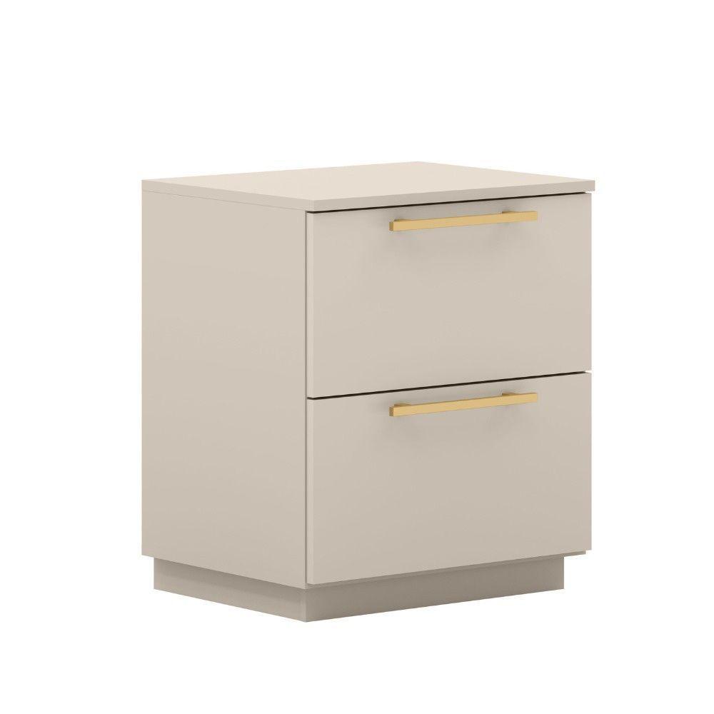 Mesa De Cabeceira Lateral Compacta 2 Gavetas 50cm Dubai Fendi - Mabe Magazine - 3