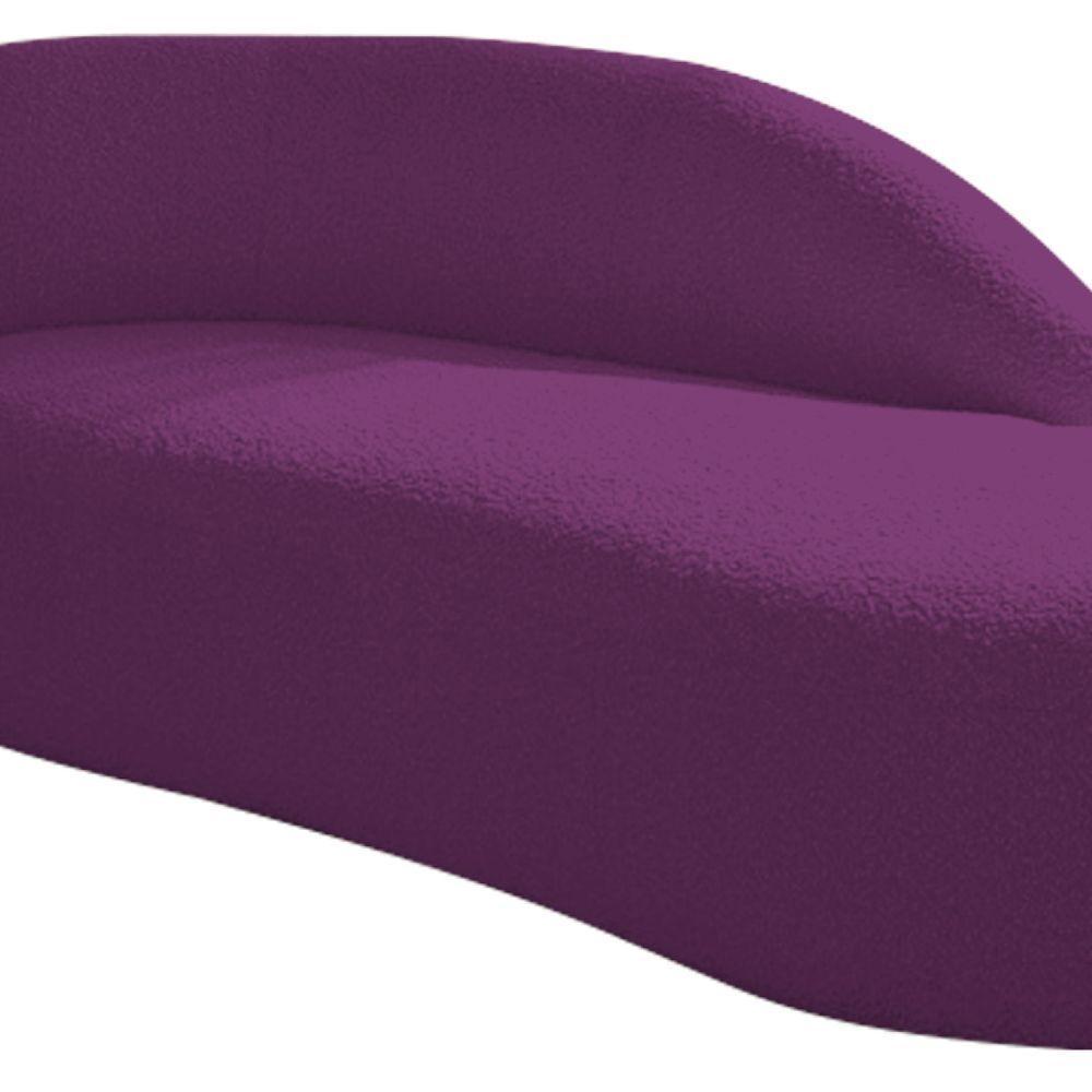 Divã Recamier Curvo Luna 160cm Lado Direito Suede - Adj Decor Cor Roxo - 5