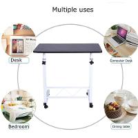 Mesa Multifuncional Portátil Com Rodinhas Ajustável Marrom Escuro– Ideal Para Notebook, Jantar E Estudo No Home Office - 5