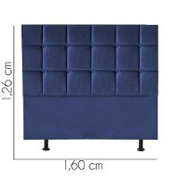 Cabeceira Estofada Cama Box Casal Queen 160cm Espanha Corino Azul- Mabe Magazine - 2