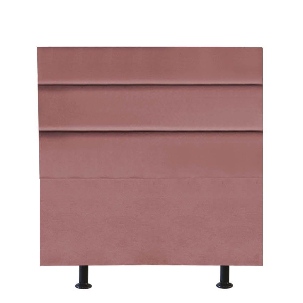 Cabeceira Estofada Cama Box Solteiro 100cm Argentina Suede Rose- Mabe Magazine - 1