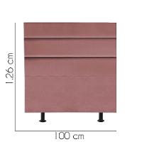 Cabeceira Estofada Cama Box Solteiro 100cm Argentina Suede Rose- Mabe Magazine - 3