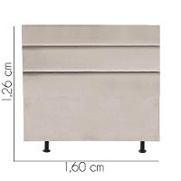 Cabeceira Estofada Cama Box Queen 160cm Argentina Suede Bege- Mabe Magazine - 3
