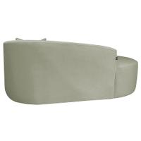 Divã Recamier Curvo Sala De Estar Recepção Inglaterra 180cm Lado Esquerdo Bouclé Verde Oliva - 7