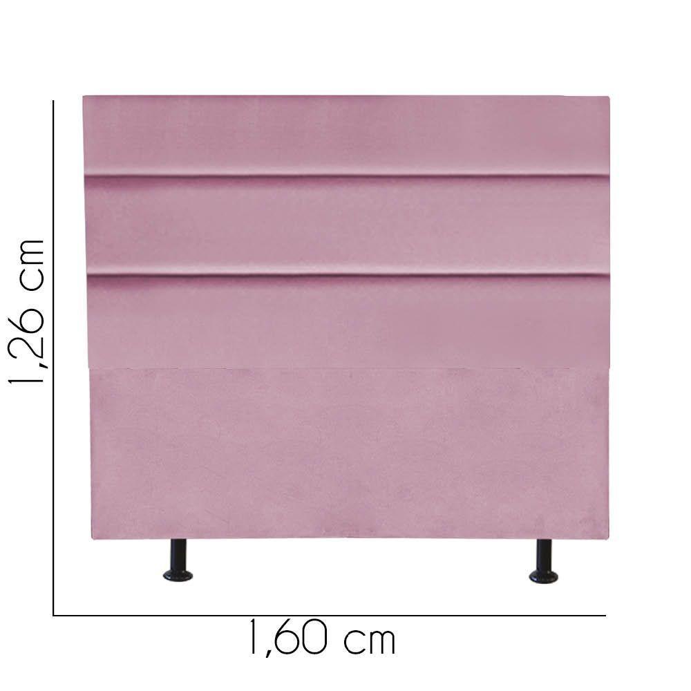 Cabeceira Estofada Cama Box Queen 160cm Argentina Corino Rosa Bebe- Mabe Magazine - 3