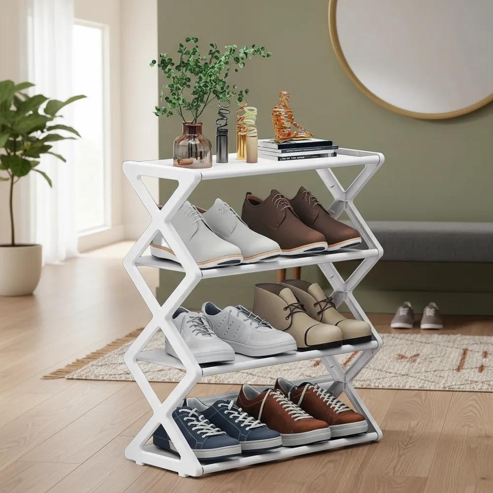 Sapateira Estante Organizadora Branca Para 8 Pares De Calçados Brinquedos E Acessórios - 5